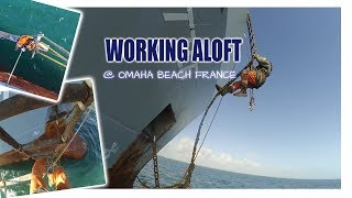 Working Aloft  Painting Ships Bow  Seafarers Job [upl. by Lal]