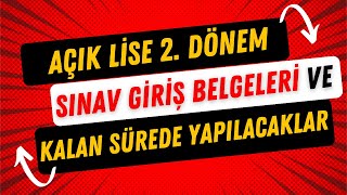 Açık Lise Sınavlarında Kalan Süreyi Değerlendiriyoruz [upl. by Dnaleel]