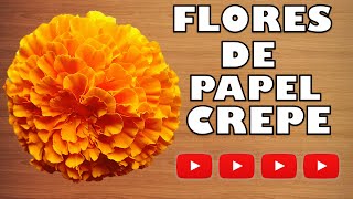 Como Hacer una Flor de Cempasúchil de Papel Crepe 🌹 🌷 ▶ Cómo Hacer Flores de Cempasúchil 🌹 🌷 [upl. by Kcirdla]