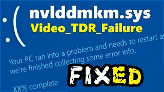 nvlddmkmsys Windows 10 fix  How to fix VideoTDRFailure Blue Screen Error [upl. by Hosea991]