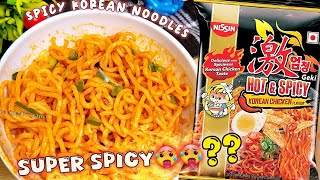 Nissin Geki Hot amp Spicy Korean Ramen  Spicy Korean Noodles Review  Chicken Flavoured Noodles [upl. by Bashemath]