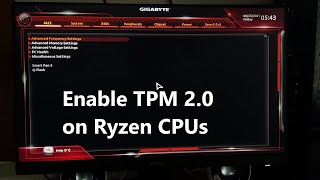 How to enable TPM 20 on AMD Ryzen CPUs [upl. by Vasquez503]