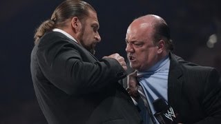 Triple H punches Paul Heyman Raw June 18 2012 [upl. by Moffitt]