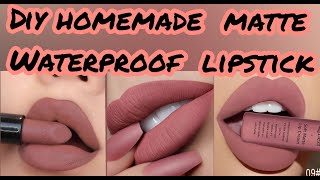 Homemade Waterproof Matte Lipstick  DIY Matte Lipstick [upl. by Eiuqnimod]