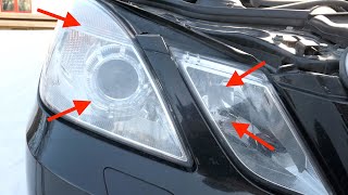 Mercedes W212  How To Change all Headlight Bulbs [upl. by Jung]