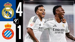 HIGHLIGHTS  Real Madrid 41 Espanyol  LaLiga 202425 [upl. by Ailasor]