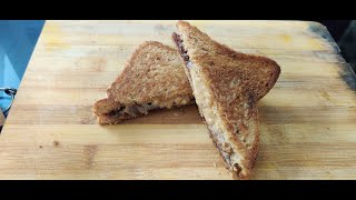 How to make Nutella Peanut Butter Sandwich  Nutella  Peanut Butter  Lunch Box recipe dessert [upl. by Waly]