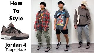 HOW TO STYLE JORDAN 4 TAUPE HAZE  3 OUTFIT IDEAS  MENS FASHION [upl. by Nissy]