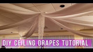 DIY ceiling drapes on a budget Easy ceiling draping tutorial [upl. by Eilarol]