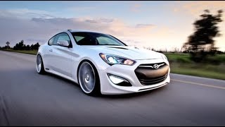 Hyundai Genesis Bagged on 20quot Vossen CV4 Concave Wheels  Rims [upl. by Libyc]