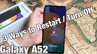 Galaxy A52 How to Turn Off  Restart 3 Ways [upl. by Nuhsed134]