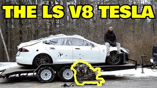 Building The Worlds First V8 Swapped Tesla [upl. by Fairbanks]