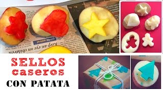 SELLOS caseros con patata  MANUALIDADES infantiles [upl. by Collar]