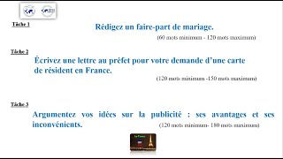 TCF  L’Expression Écrite avec lexemple et les rédactions corrigées Tâche 123  Dossier 13 [upl. by Nodle]