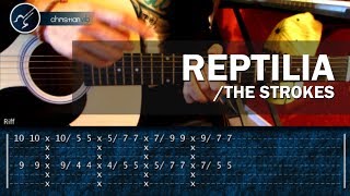 Cómo tocar quotReptiliaquot de The Strokes en Guitarra Acústica HD Tutorial COMPLETO  Christianvib [upl. by Llennol]