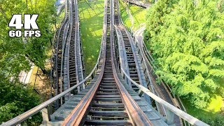 4K AWESOME Phoenix Roller Coaster Front Seat POV Knoebels Amusement Park [upl. by Nunci657]