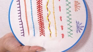 Hand Embroidery for Beginners  Part 5  10 Basic Stitches  HandiWorks 69 [upl. by Raine921]