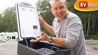 ICE Cream AND Cold Beer While Camping BougeRV Portable FridgeFreezer Review [upl. by Kirred]