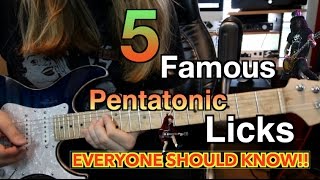 5 Famous Pentatonic Licks Everyone Should Know  With Tabs [upl. by Anyotal826]