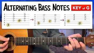 How to Strum with Alternating Bass Notes Key of G [upl. by Jacqueline]