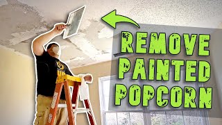 How To Remove PAINTED Popcorn [upl. by Eniluap661]