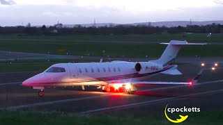 Bombardier Learjet 45 MRBIG  Beautiful Night Departure  Gloucestershire Airport [upl. by Ioj]