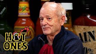 Bill Murray Doesn’t Flinch While Eating Spicy Wings  Hot Ones [upl. by Leirua931]