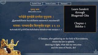 Learn Sanskrit Through BhagavadGita Shlokas  Chapter1  Shloka1 [upl. by Oinotla942]