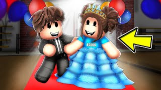 Baby Brooks FIRST SCHOOL DANCE In Roblox Brookhaven [upl. by Ceciley]