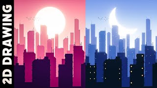 How to EASILY Draw 2D Cityscapes in Photoshop ep 07 [upl. by Idnis126]