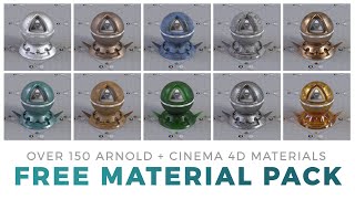 Free Arnold Material Pack for Cinema 4D 150 Materials [upl. by Aimat]