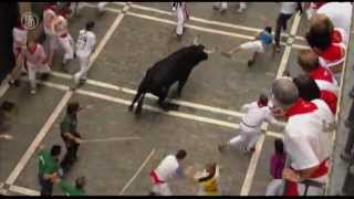 Three Gored In Pamplona Bull Run [upl. by Ocire]