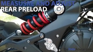 How to Measure and Adjust Rear Preload  Adjust Motorcycle Suspension [upl. by Eelorac]