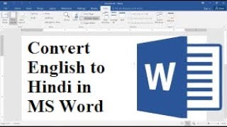 Convert English to Hindi in MS Word [upl. by Ellehcit]