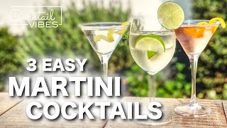 3 Easy MARTINI Cocktails  Cocktail Recipes [upl. by Salmon292]