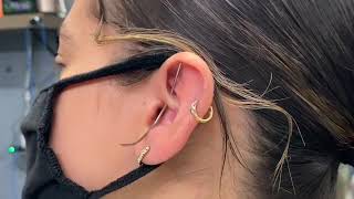 Daith Piercing INSTRUCTIONAL how to pierce properly [upl. by Anij]