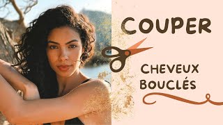 COMMENT COUPER SES CHEVEUX BOUCLÉS  CURLY HAIR  METHODE À LA MAISON [upl. by Anett]