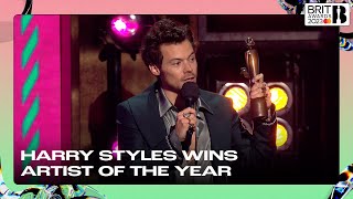 Harry Styles wins Artist of the Year  The BRIT Awards 2023 [upl. by Cost]