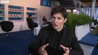 Pavel Durov Telegram  BBC Interview at MWC 2016 [upl. by Kyriako767]