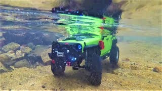 RC CAR SCX10 IITRock Jeep Wrangler Valley Diving Rock Crawling [upl. by Con678]