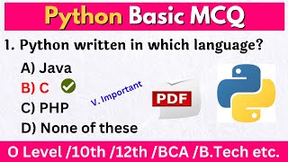 O level python language Practice set m3r5 Python mcq questions and answerspython mcq online test [upl. by Verdi]