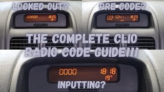 Renault Clio Radio Code  THE COMPLETE GUIDE [upl. by Knox617]