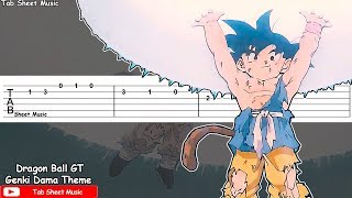 Dragon Ball GT  Genki Dama Theme Guitar Tutorial [upl. by Anilahs492]