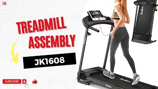 Redliro Foldable Treadmill JK1608  Treadmill Assembly amp Setup [upl. by Modie]