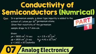 Conductivity of Semiconductors Numerical Part 1 [upl. by Eirised]