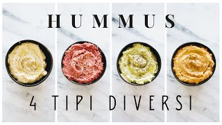 4 tipi di Hummus  Diversi dal solito  RICETTA base HUMMUS semplice [upl. by Niwdog]