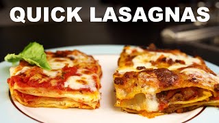 Easy lasagna recipes  tomato amp ricotta  meat sauce amp cream [upl. by Kezer]