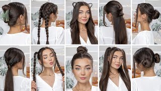 10 EASY HEATLESS BACK TO SCHOOL HAIRSTYLES [upl. by Hilarius]