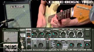 Roland CUBE80GXCUBE40GX Guitar Amplifier Sound Preview [upl. by Ambrosane701]