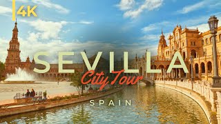 Tour Of Stunning Seville Spain in 4K  This is Seville during Summer [upl. by Nneb]